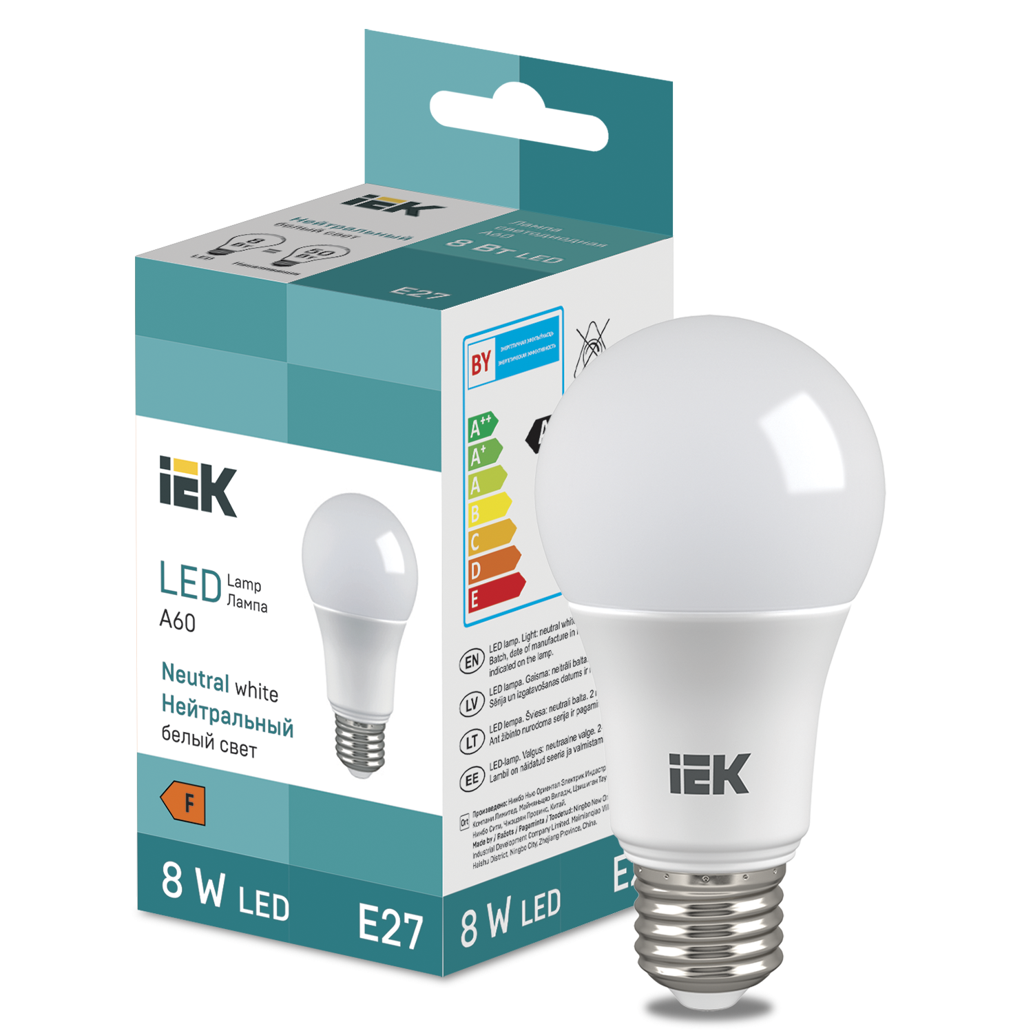 LED Bulb A60 710lm 4000K E27 IEK