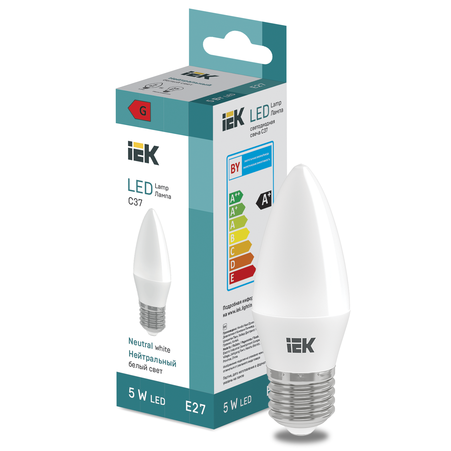 LED Candle C37 400lm 4000K E27 IEK