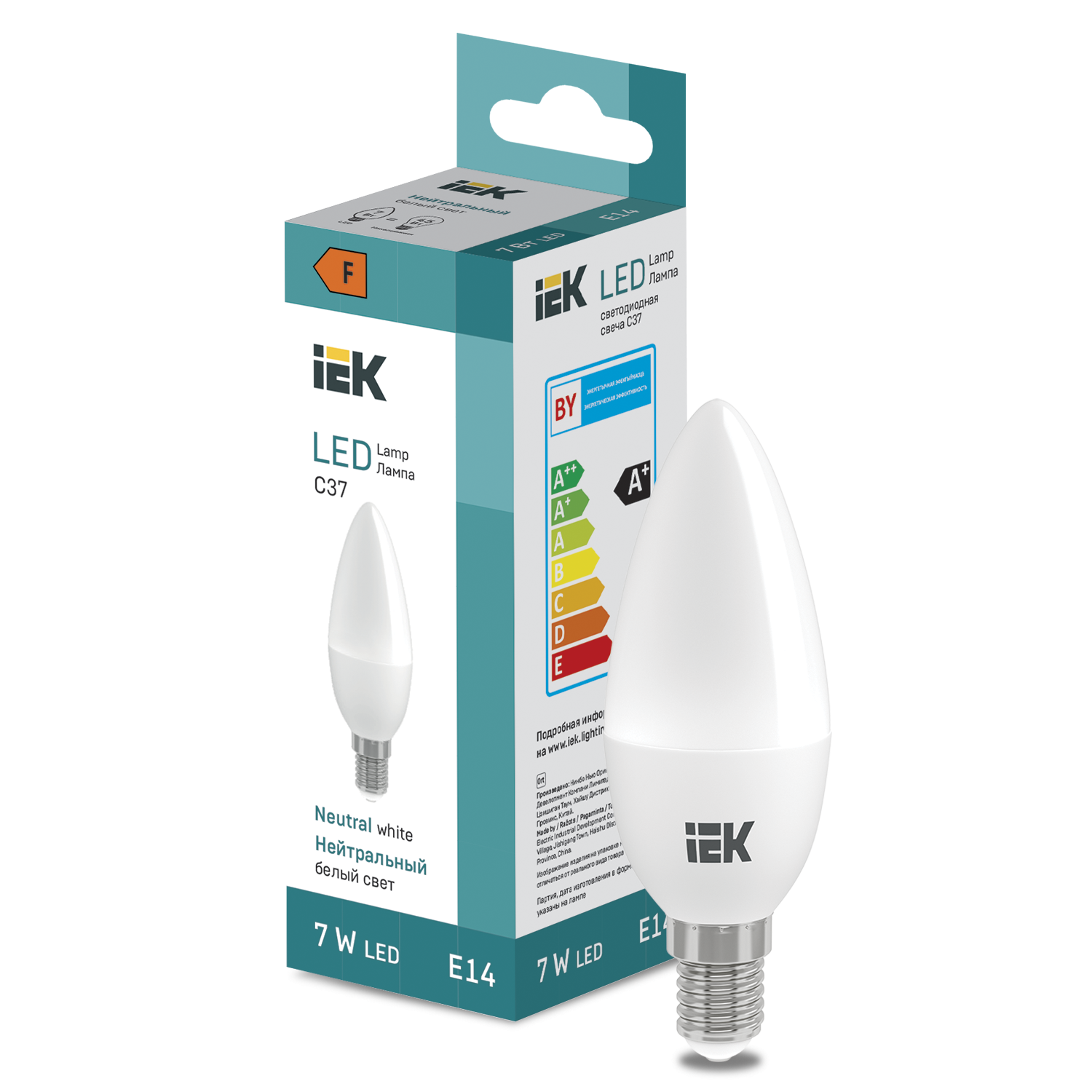 LED Candle C37 600lm 4000K E14 IEK