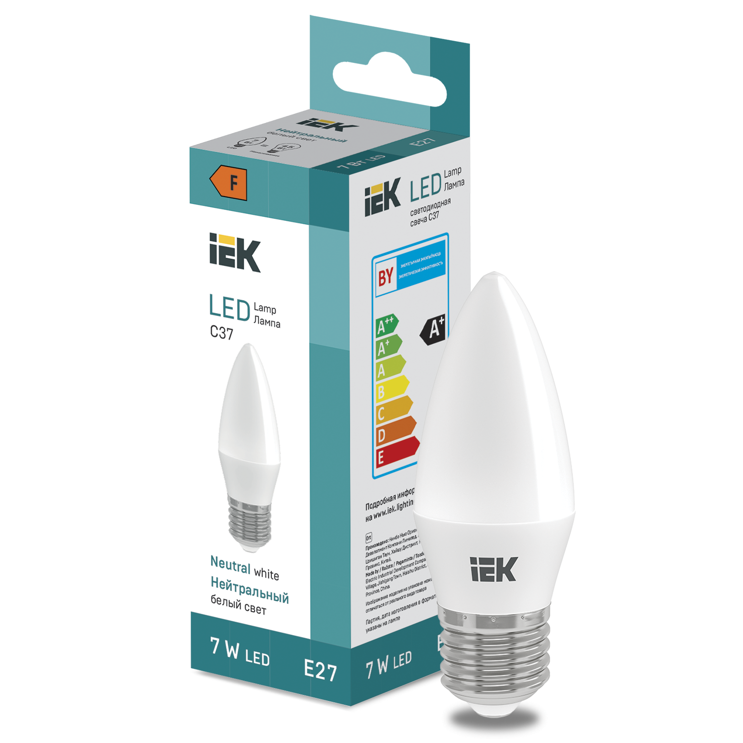 LED Candle C37 600lm 4000K E27 IEK