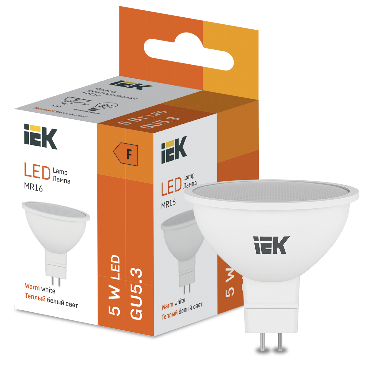 LED MR16 410lm 3000K GU5 IEK