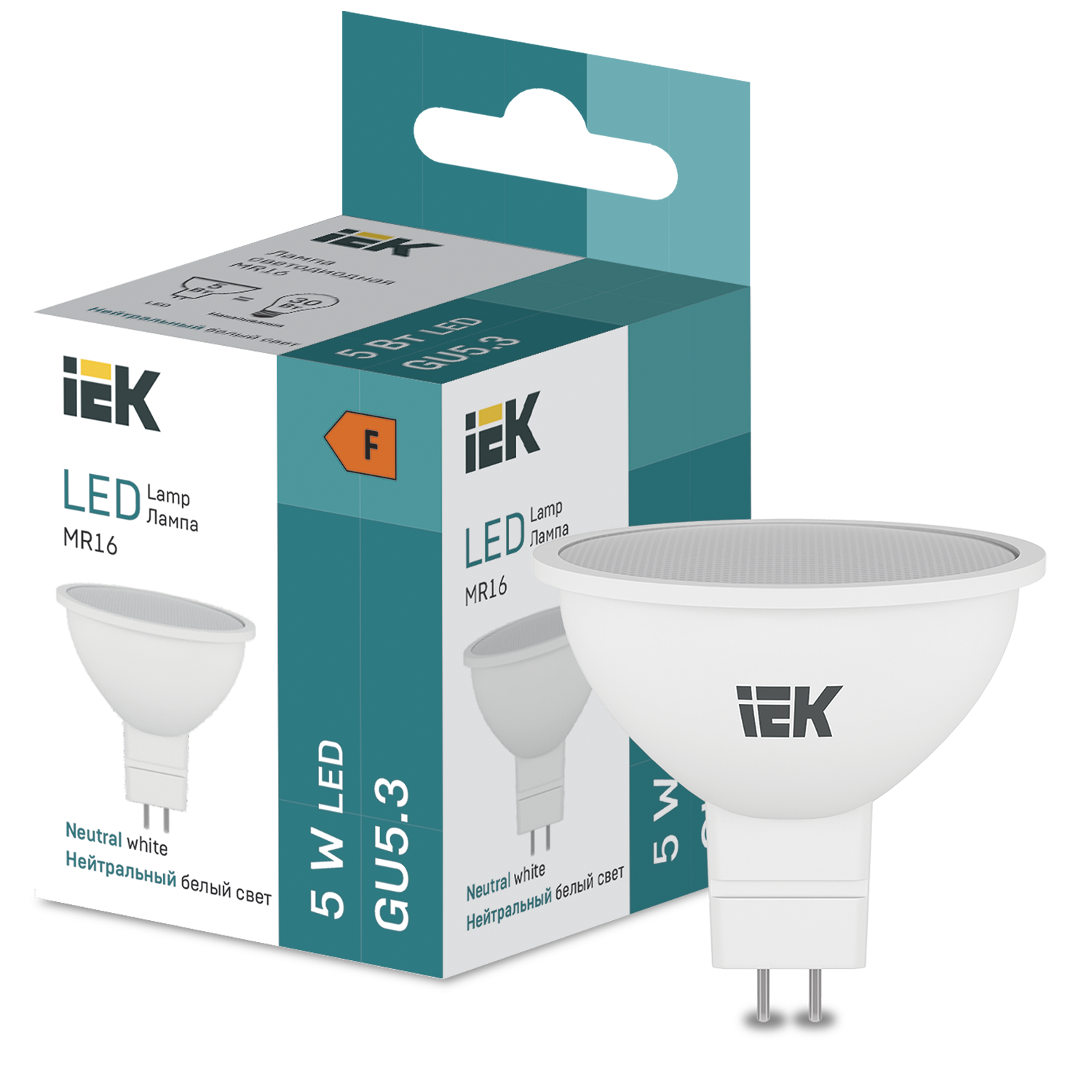 LED MR16 410lm 4000K GU5 IEK