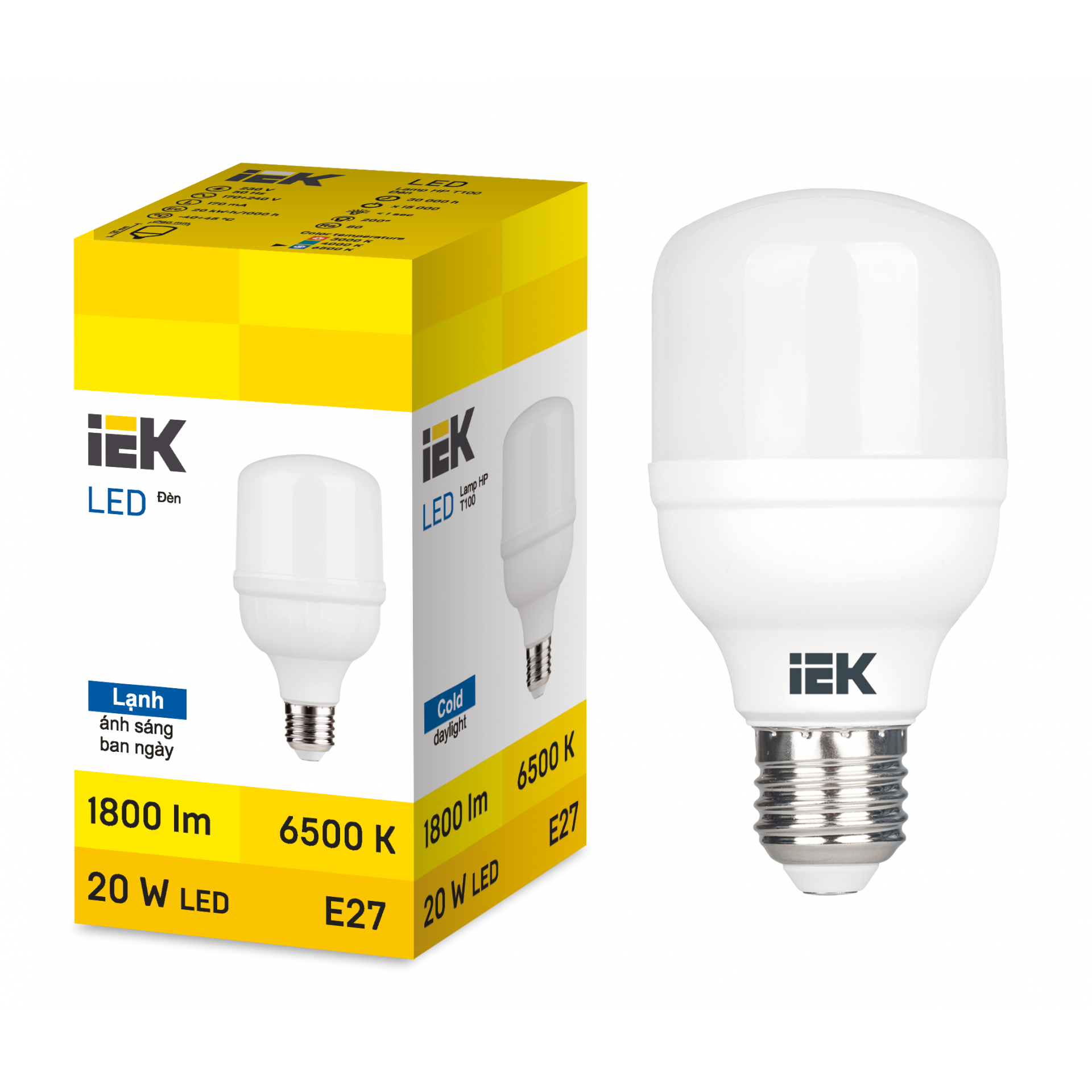 LED HP T100 20W 6500K E27 IEK