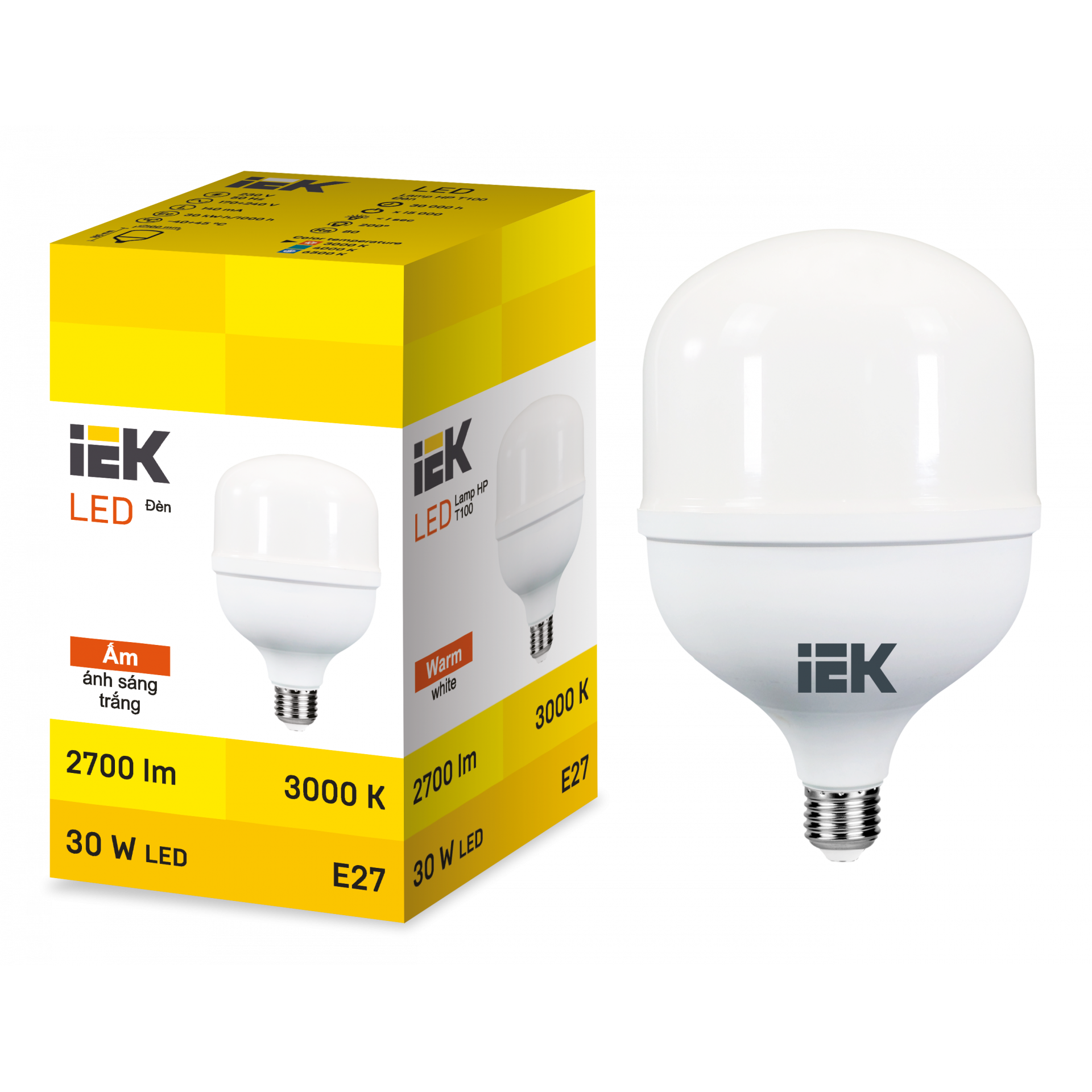 LED HP T100 30W 3000K E27 IEK