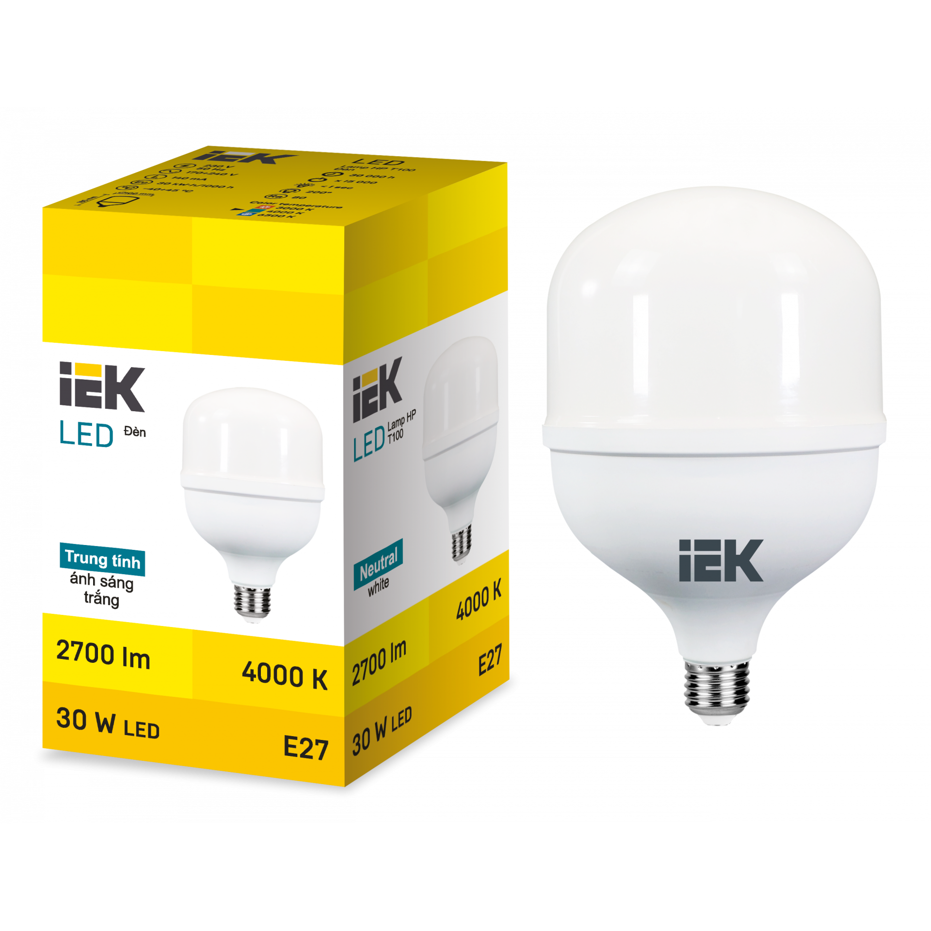 LED HP T100 30W 4000K E27 IEK