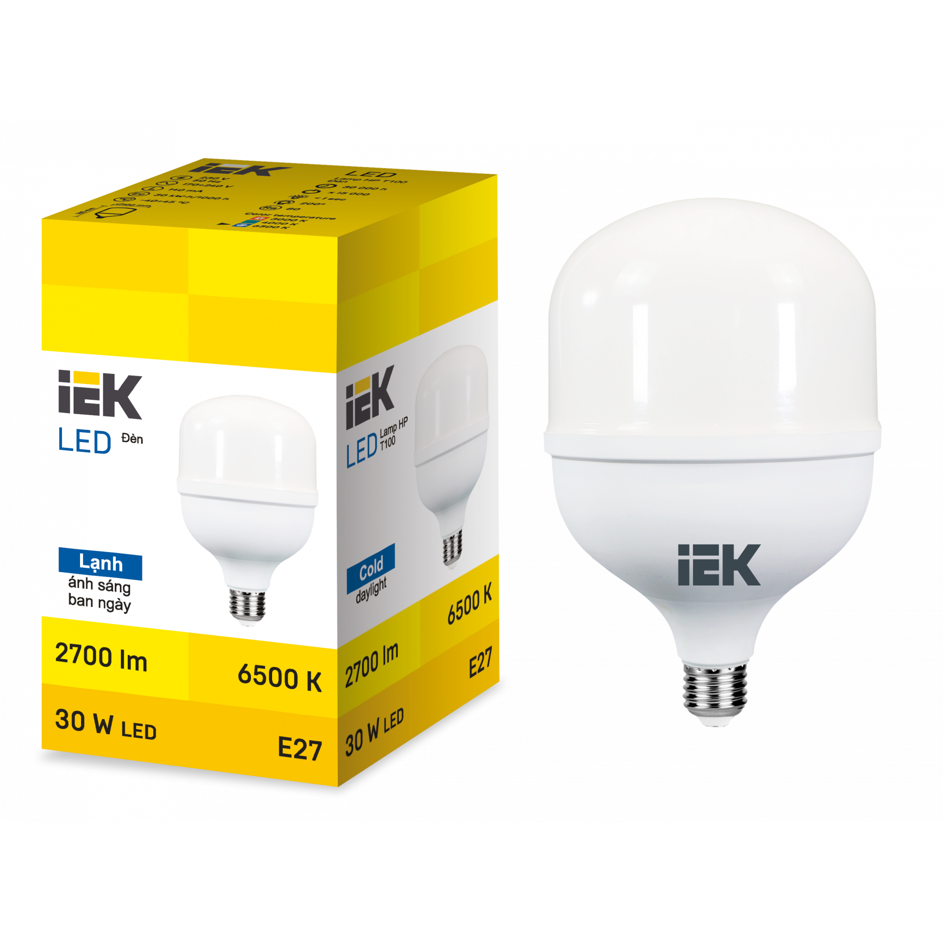 LED HP T100 30W 6500K E27 IEK