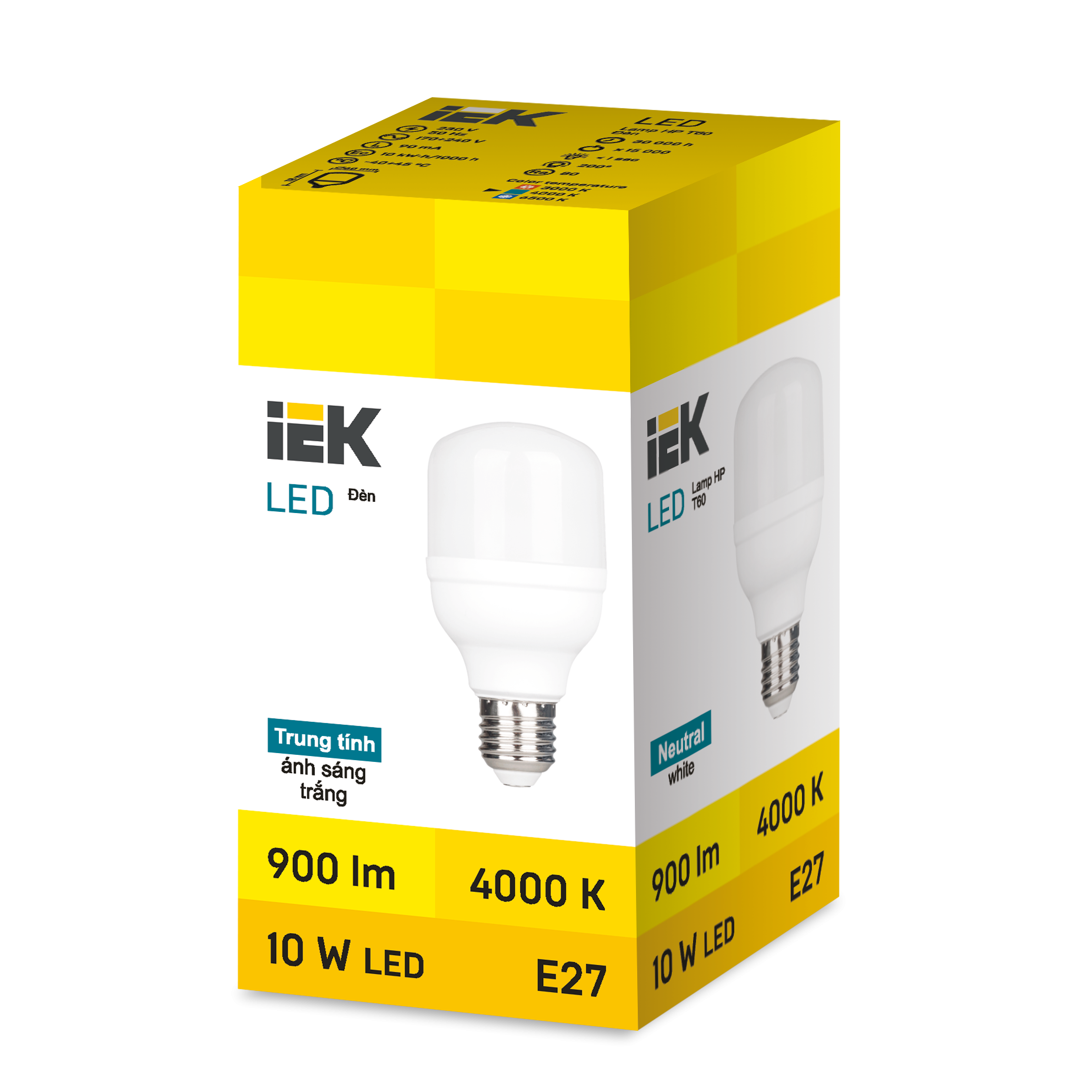 LED HP T60 10W 4000K E27 IEK