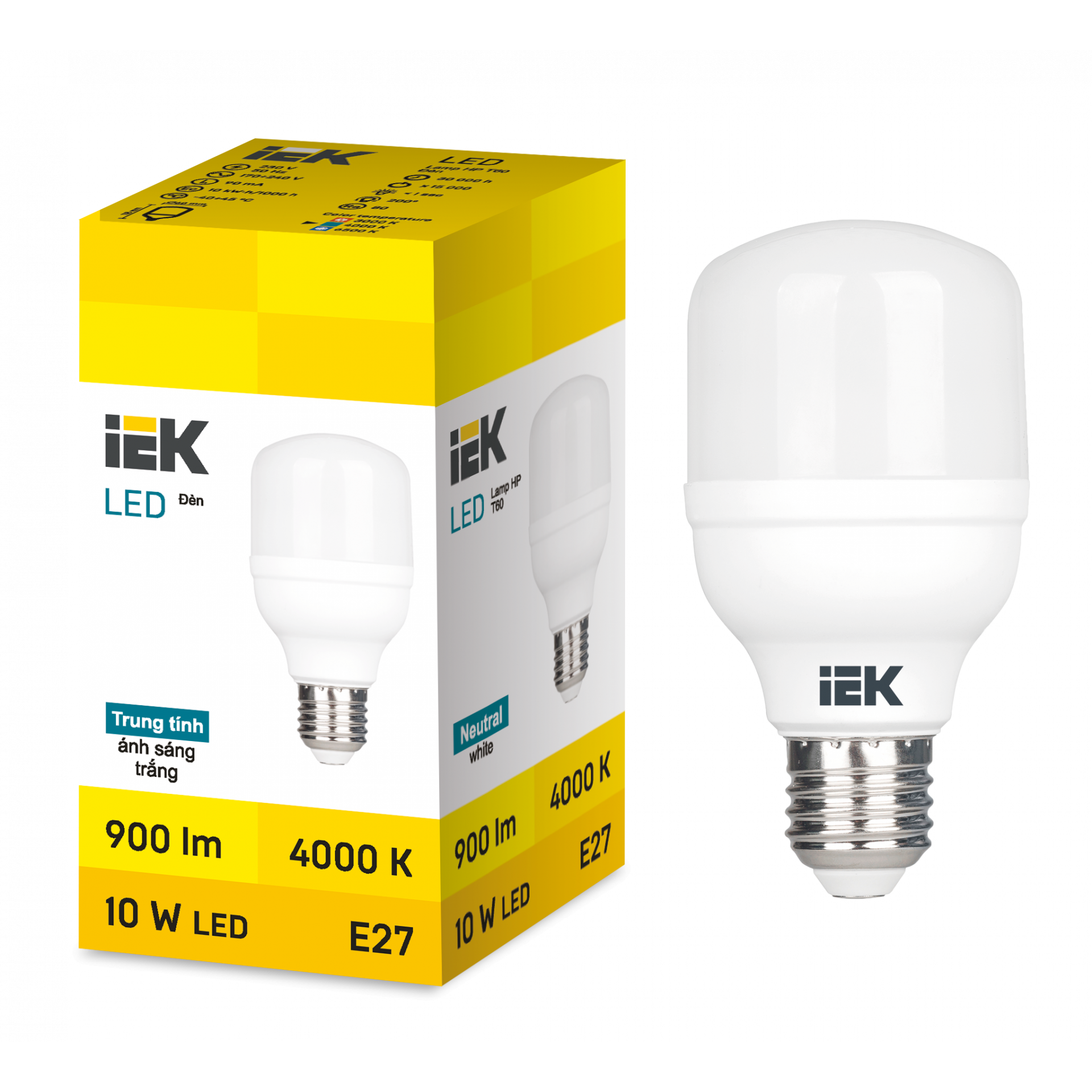 LED HP T60 10W 4000K E27 IEK