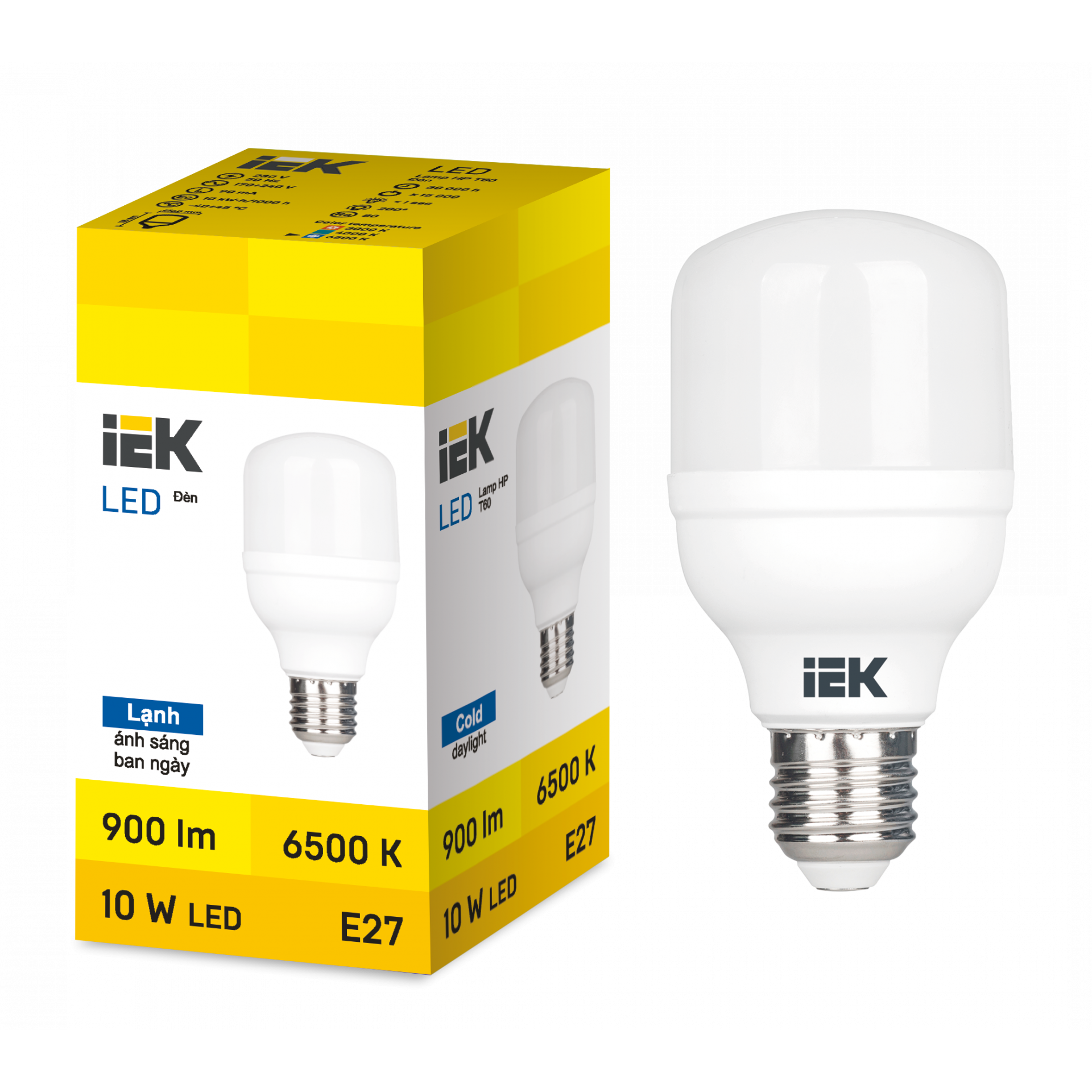 LED HP T60 10W 6500K E27 IEK