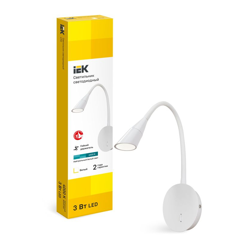 Светильник светодиодный 4701 настенный 3Вт 3000К IP20 белый IEK
