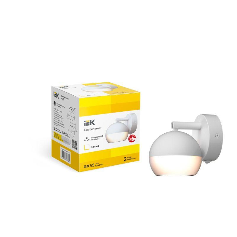 Светильник 4013 накладной настенный под лампу GX53 белый IEK