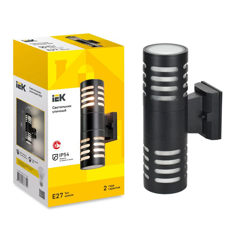 Светильник уличный 5101 настенный под лампу E27 IP54 черный IEK