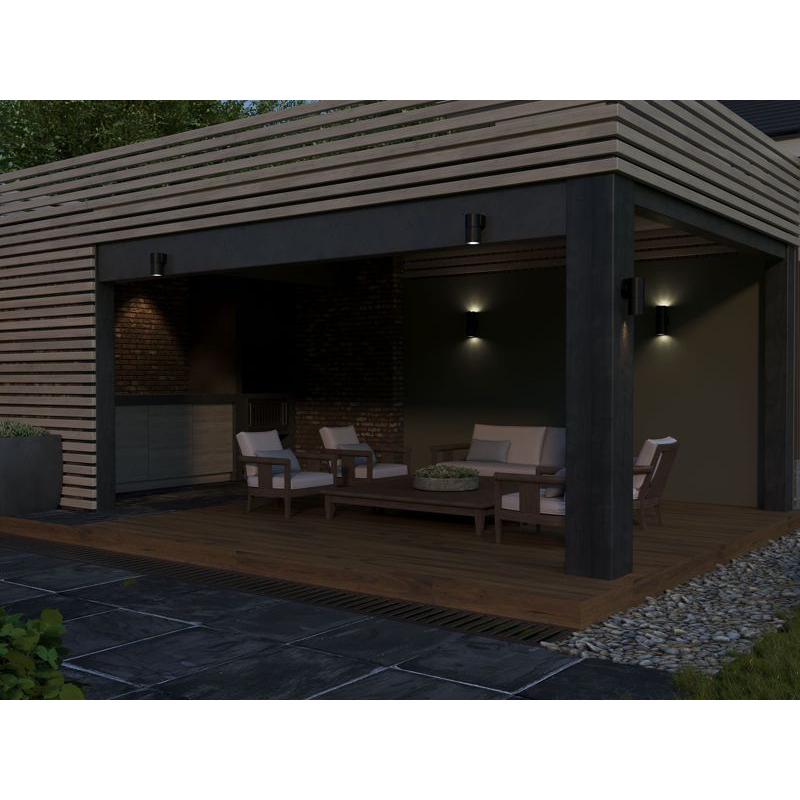 Светильник уличный 5107 настенный под лампу GU10 IP65 черный IEK