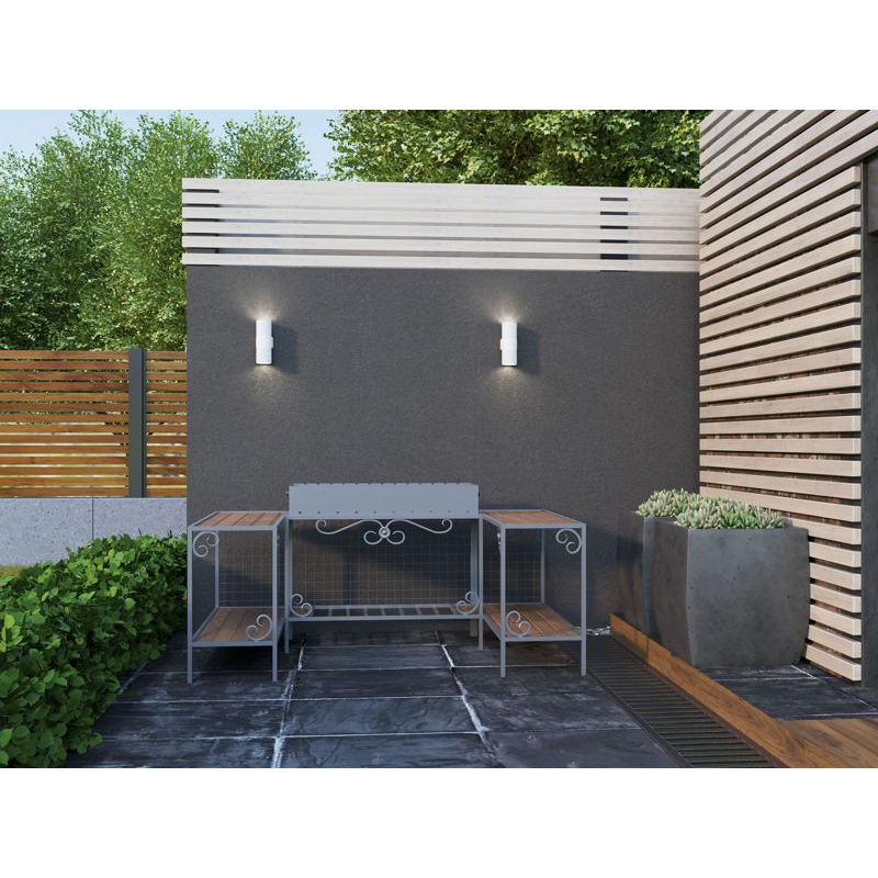 Светильник уличный 5108 настенный под лампу 2хGU10 IP65 белый IEK