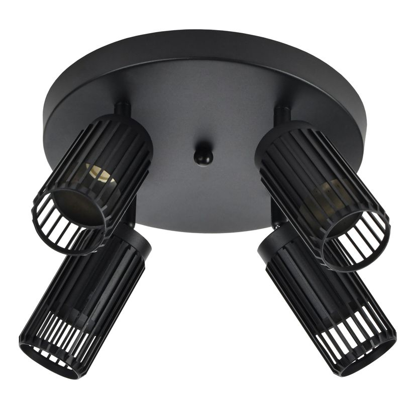 Светильник 4209 накладной потолочный под лампу 4хGU10 черный IEK