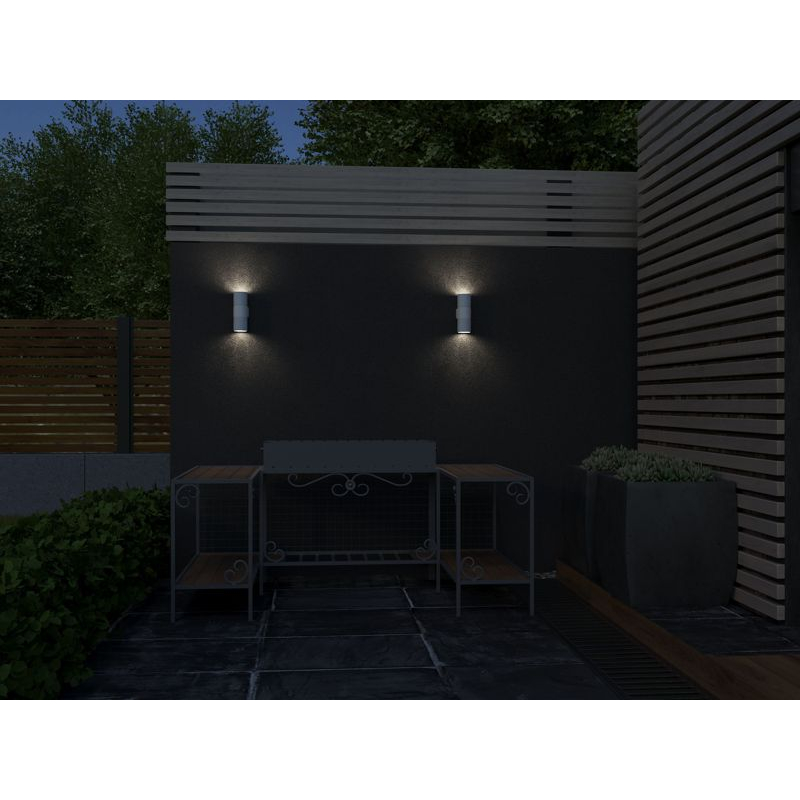 Светильник уличный 5221 настенный под лампу 2хGU10 IP65 белый IEK