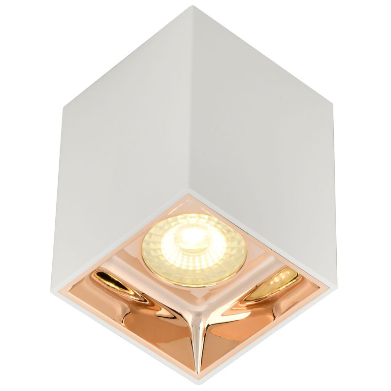 Светильник 4112 накладной потолочный под лампу GU10 белый/золото пластик IEK