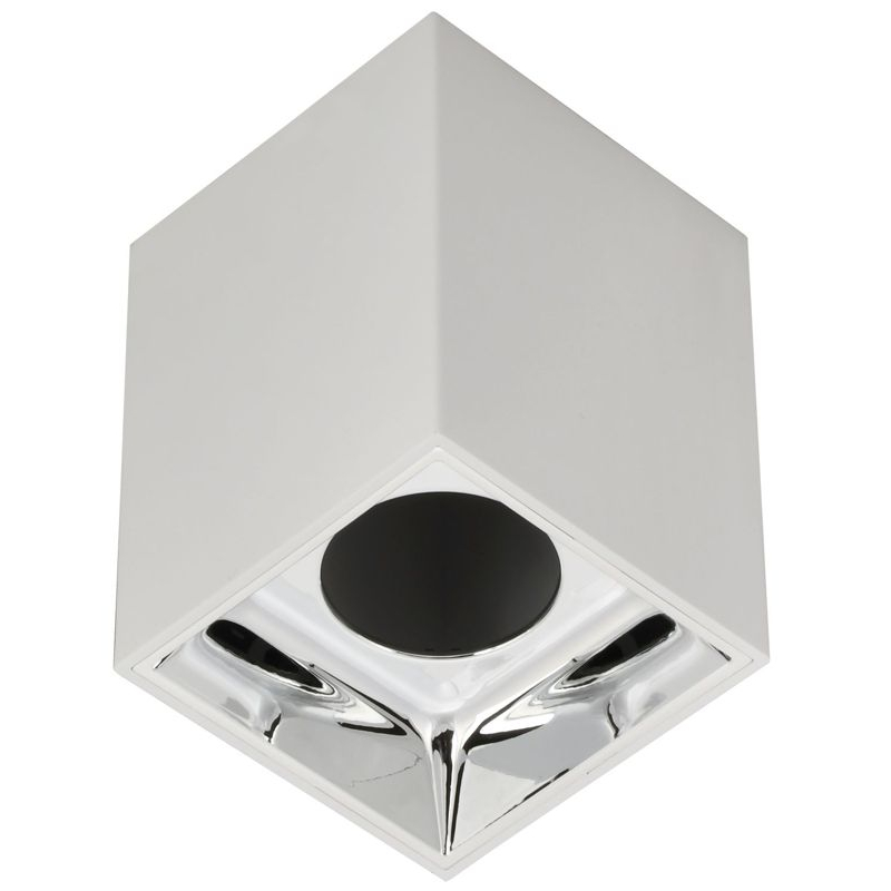 Светильник 4112 накладной потолочный под лампу GU10 белый/хром пластик IEK