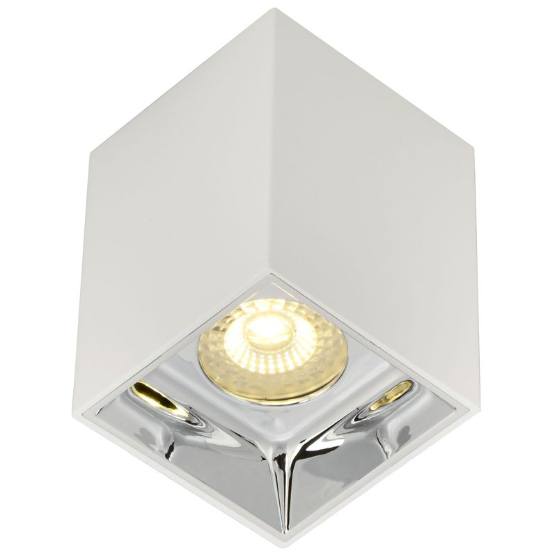 Светильник 4112 накладной потолочный под лампу GU10 белый/хром пластик IEK