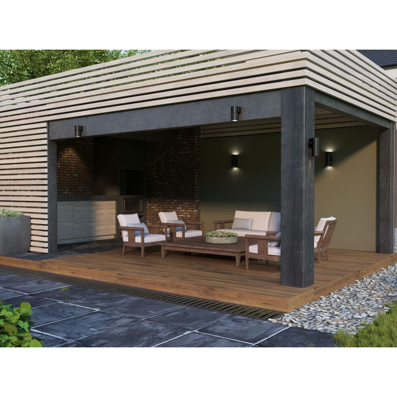 Светильник уличный 5113 настенный под лампу 2хGU10 IP65 черный IEK