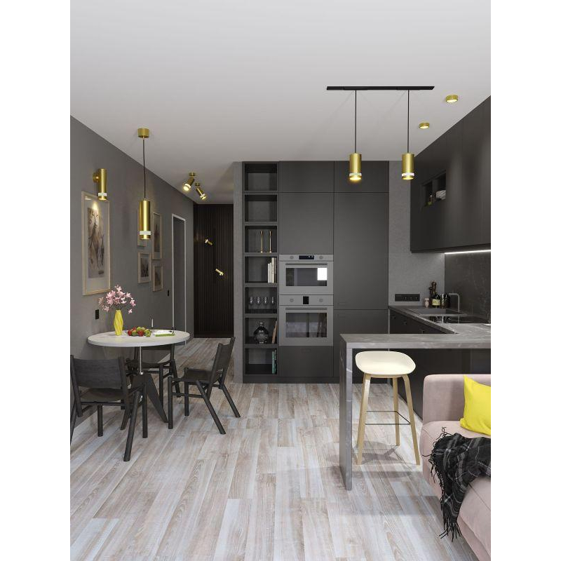 Светильник 4116 декоративный трековый поворотный под лампу GU10 золото IEK