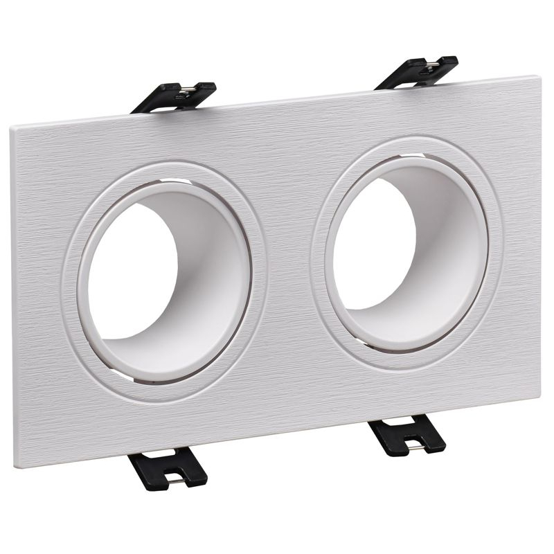 Светильник 4102 встраиваемый под лампу 2хMR16 квадрат пластиковый белый IEK