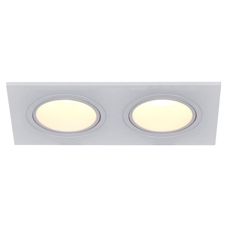 Светильник 4102 встраиваемый под лампу 2хMR16 квадрат пластиковый белый IEK