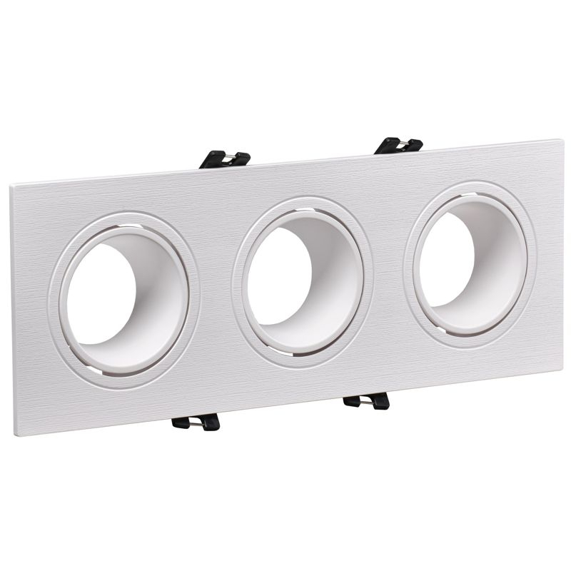 Светильник 4103 встраиваемый под лампу 3хMR16 квадрат пластиковый белый IEK