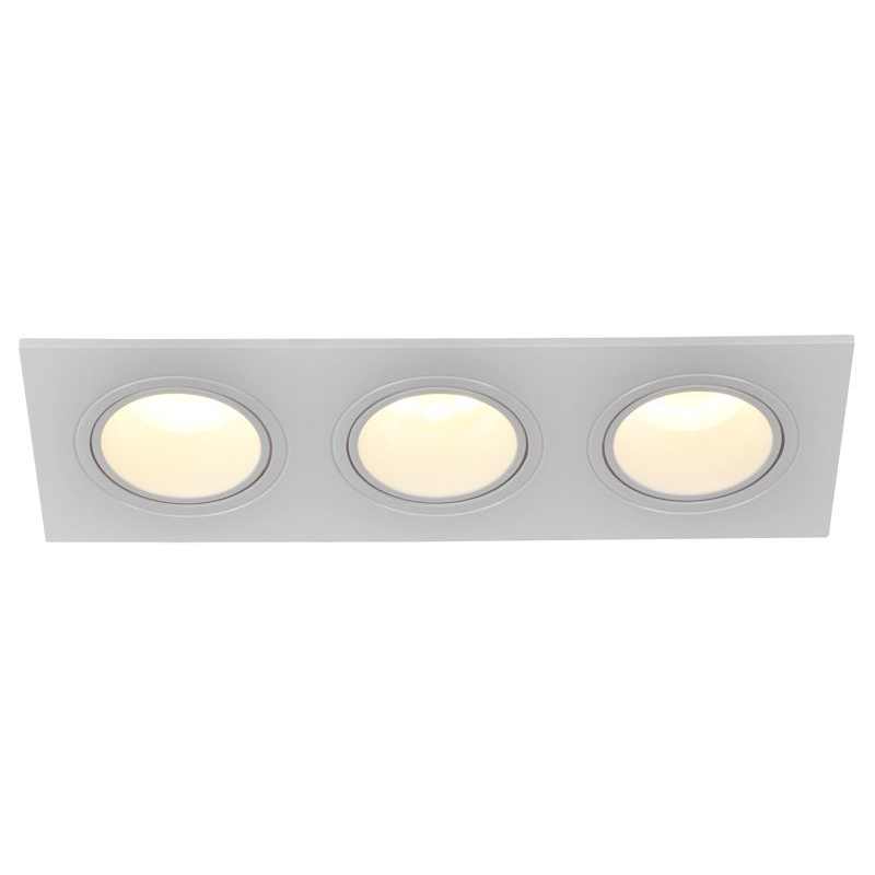 Светильник 4103 встраиваемый под лампу 3хMR16 квадрат пластиковый белый IEK