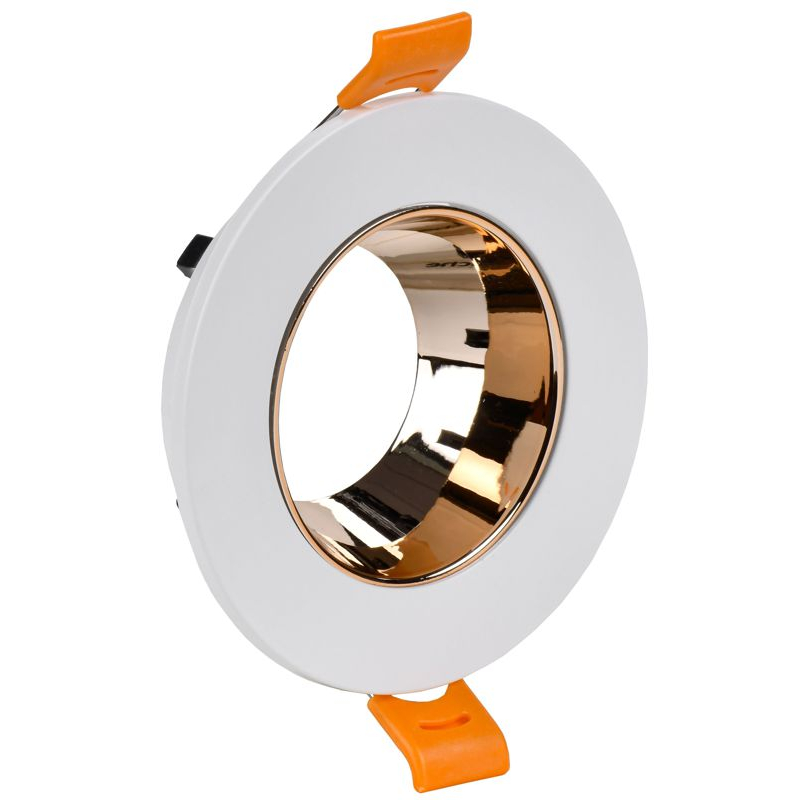 Светильник 4106 встраиваемый поворотный под лампу GU10 белый/золото пластик IEK