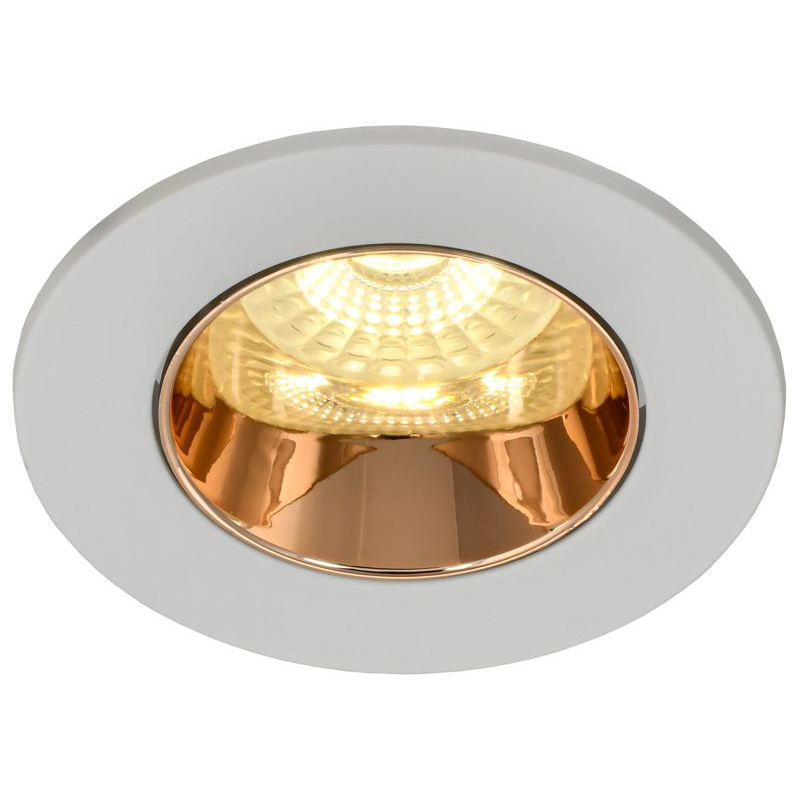 Светильник 4106 встраиваемый поворотный под лампу GU10 белый/золото пластик IEK