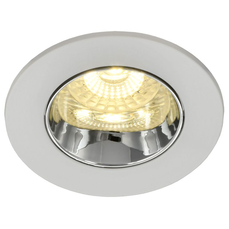 Светильник 4106 встраиваемый поворотный под лампу GU10 белый/хром пластик IEK