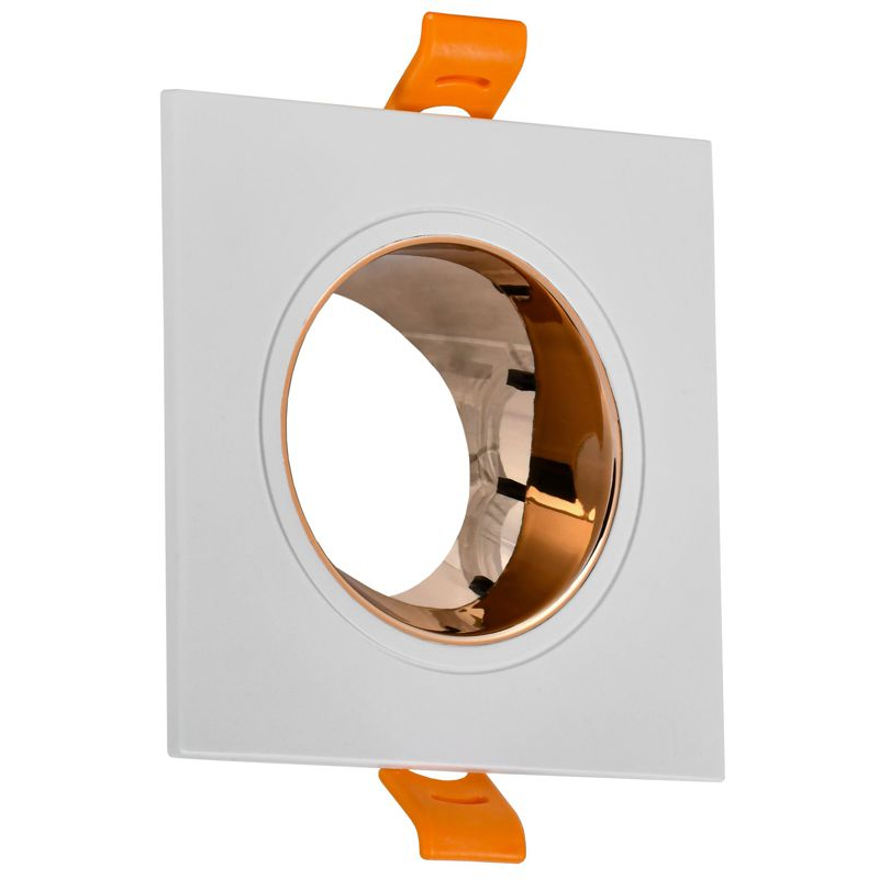 Светильник 4107 встраиваемый поворотный под лампу GU10 белый/золото пластик IEK