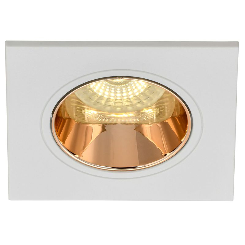 Светильник 4107 встраиваемый поворотный под лампу GU10 белый/золото пластик IEK