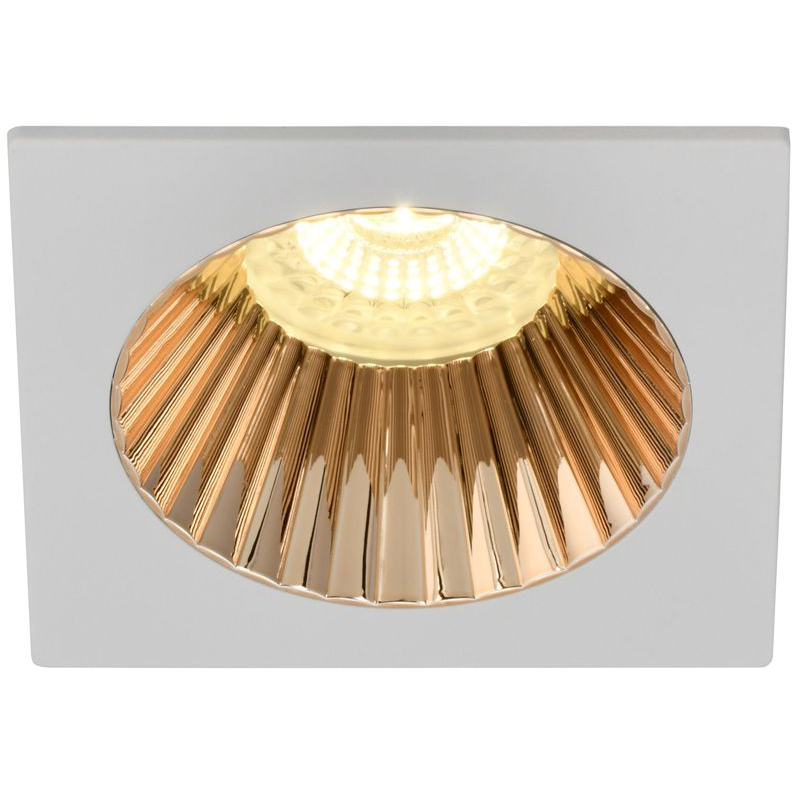 Светильник 4109 встраиваемый поворотный под лампу GU10 белый/золото пластик IEK