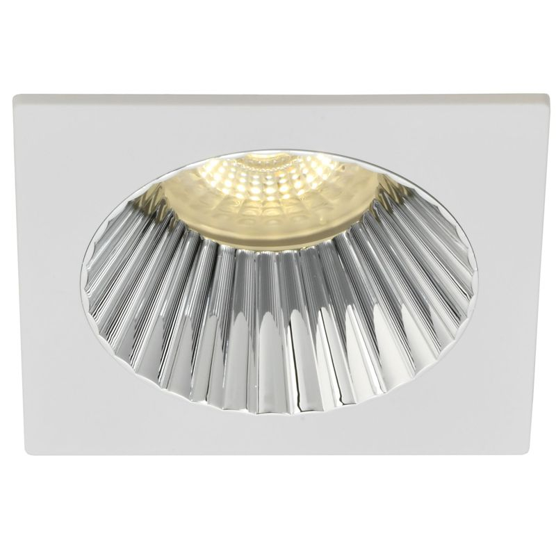 Светильник 4109 встраиваемый поворотный под лампу GU10 белый/хром пластик IEK