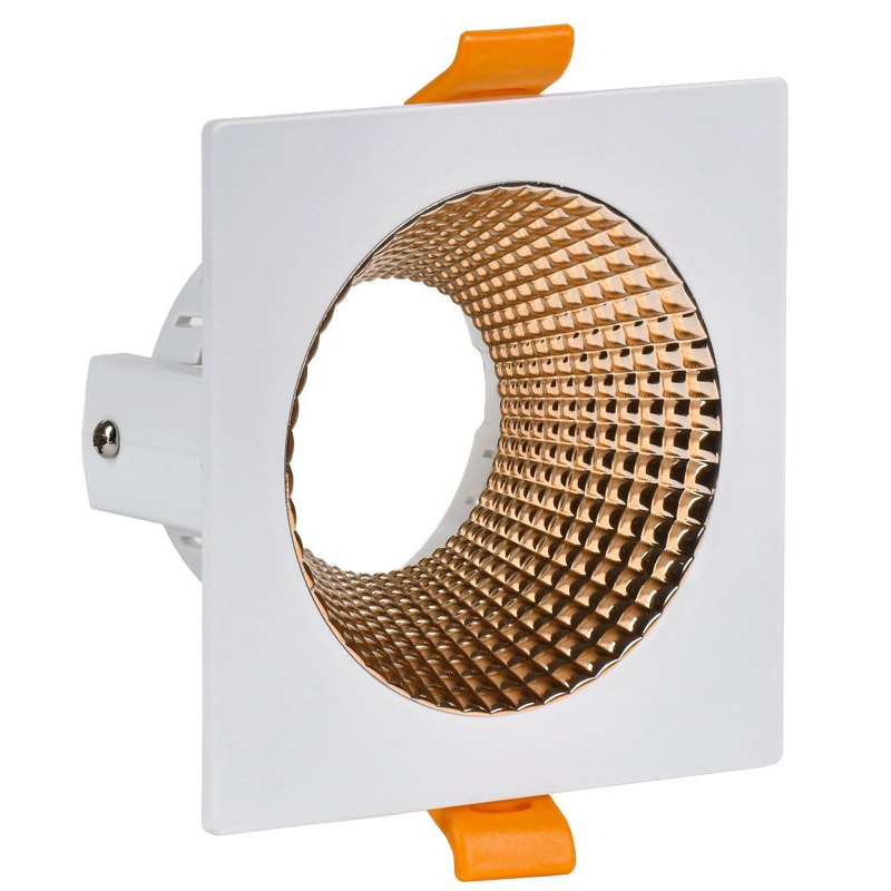 Светильник 4110 встраиваемый поворотный под лампу GU10 белый/золото пластик IEK