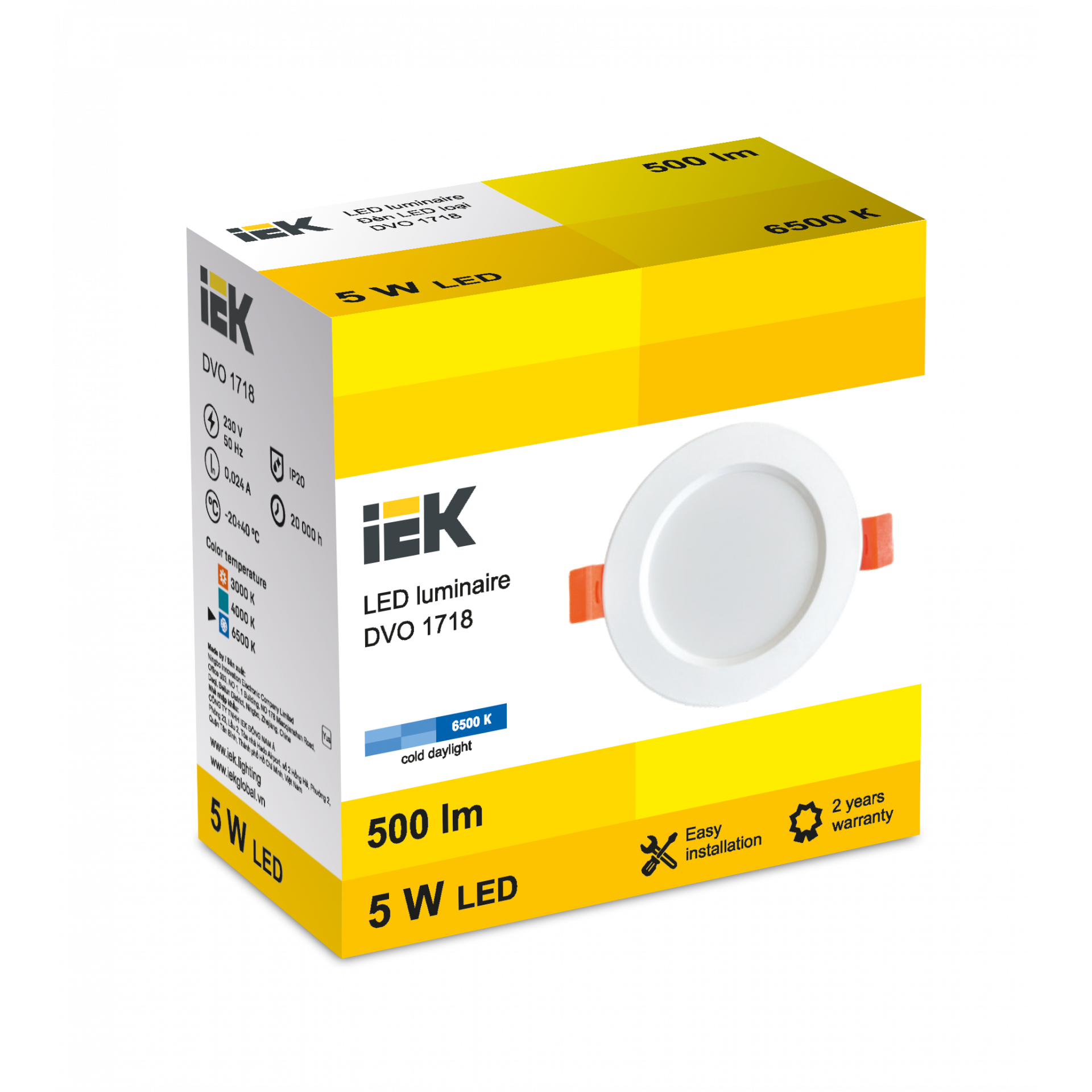 LED DVO 1718 5W 6500K IP20 IEK
