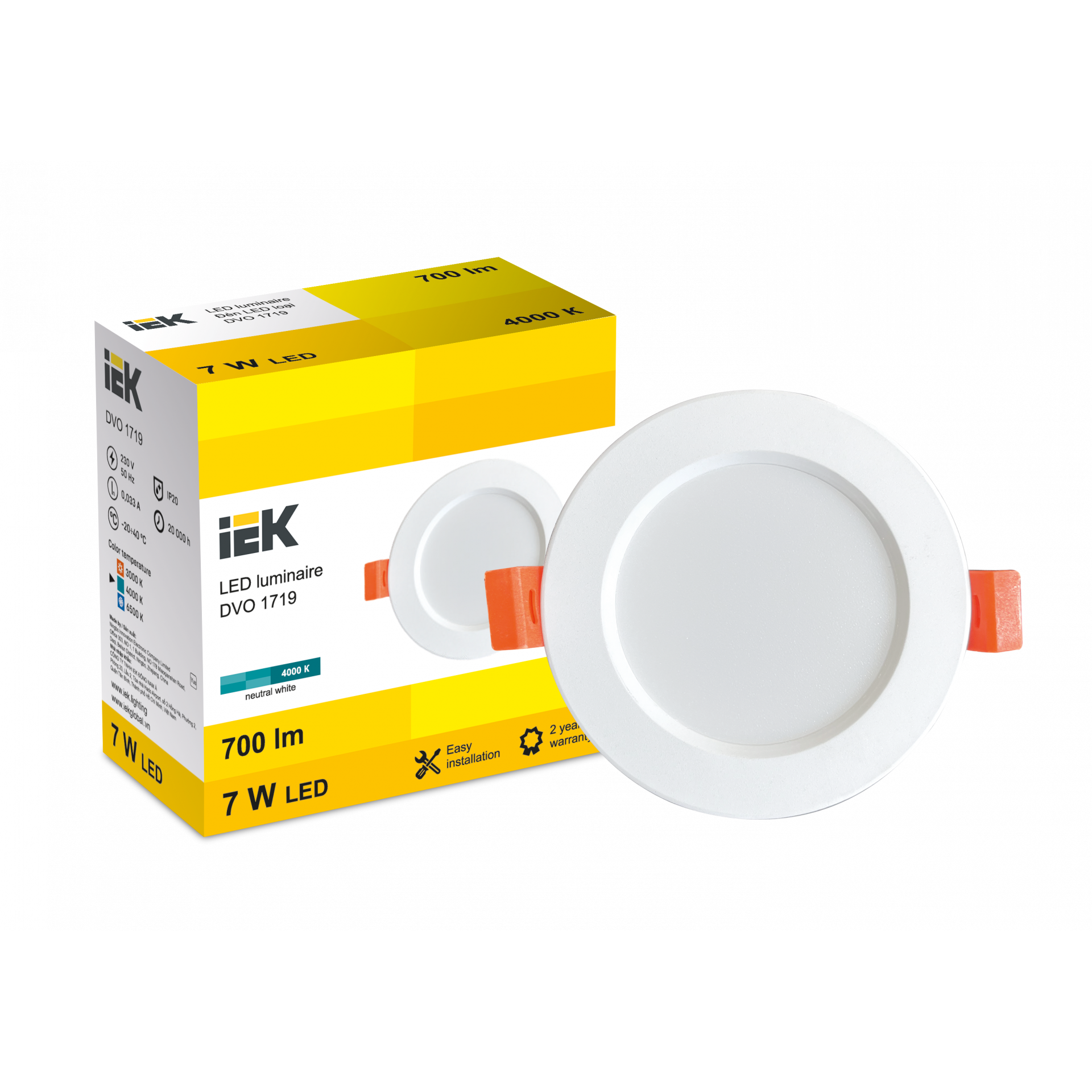LED DVO 1719 7W 4000K IP20 IEK