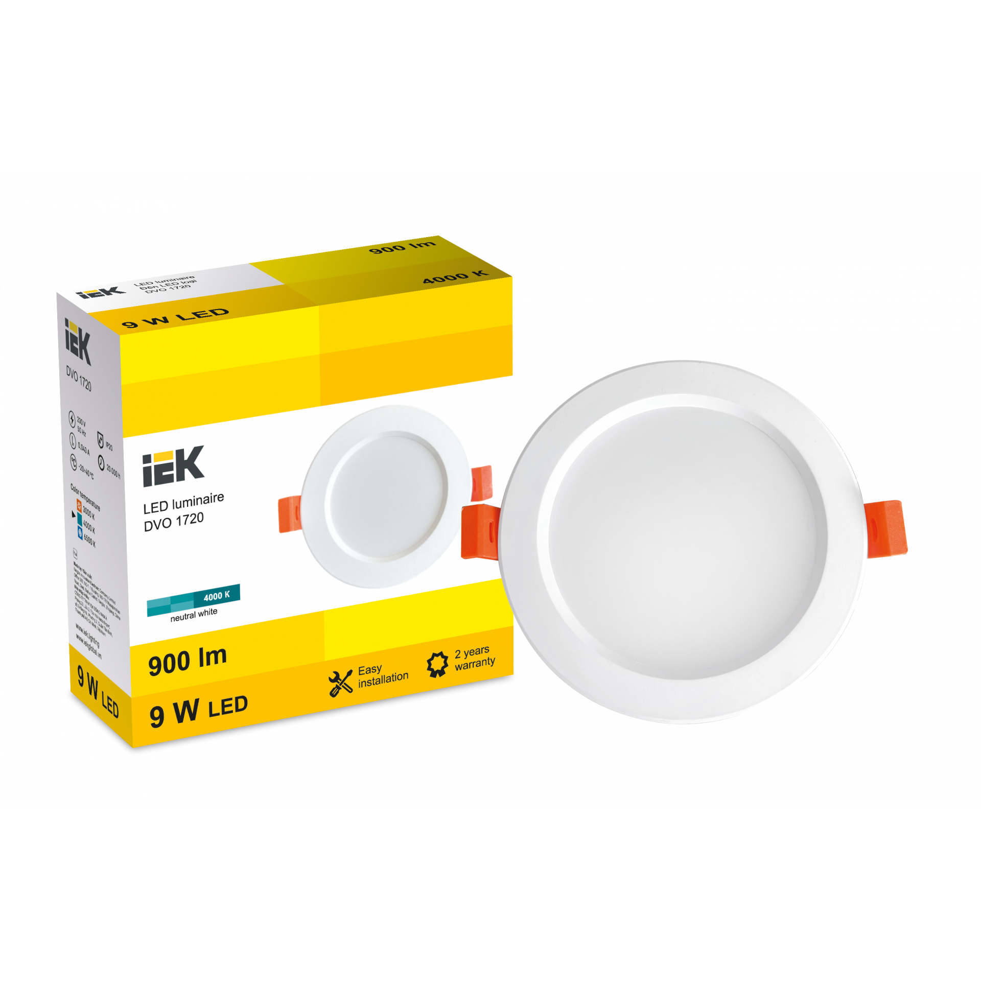 LED DVO 1720 9W 4000K IP20 IEK