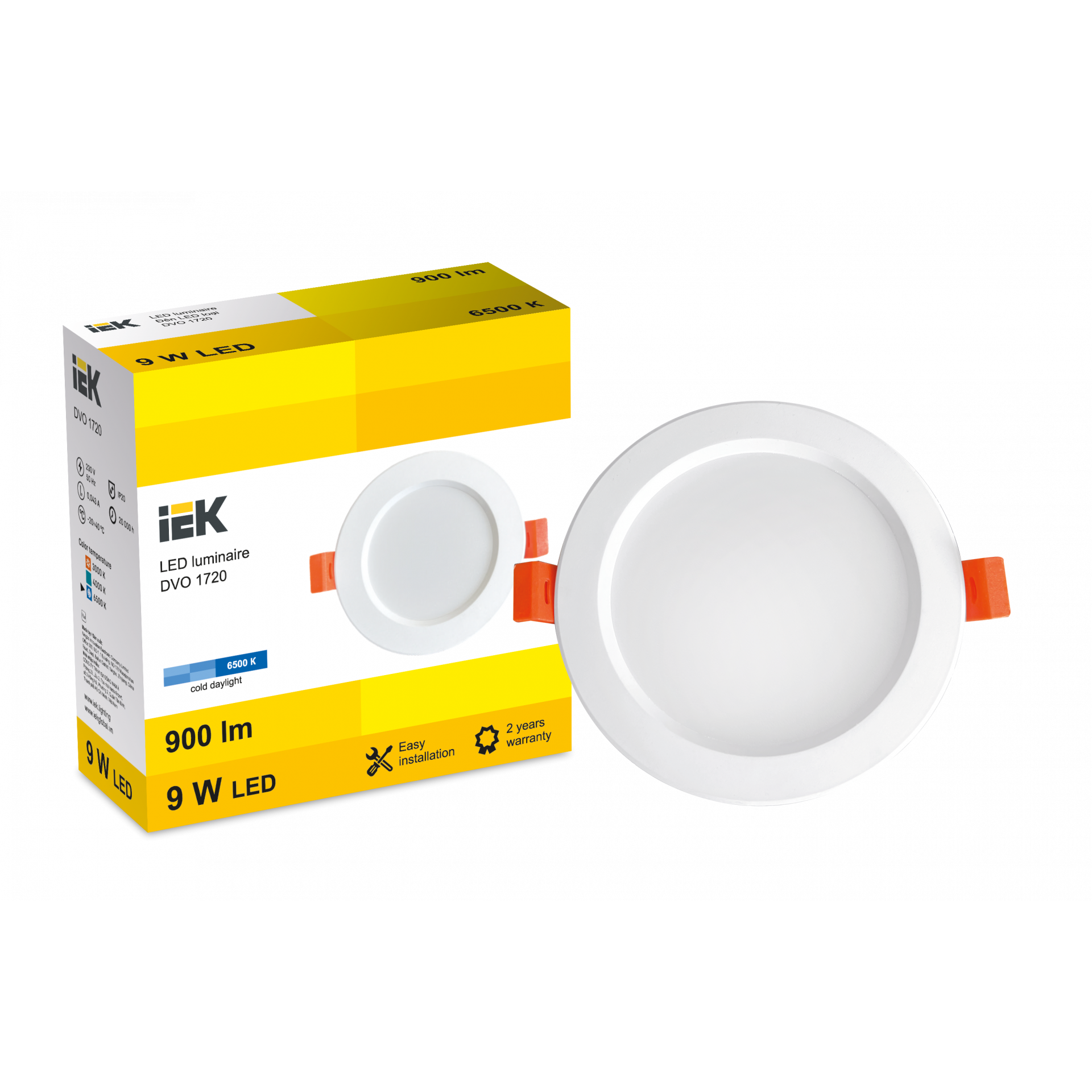 LED DVO 1720 9W 6500K IP20 IEK