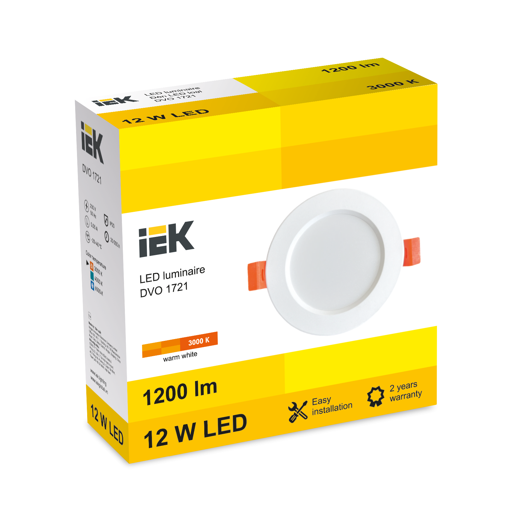 LED DVO 1721 12W 3000K IP20 IEK