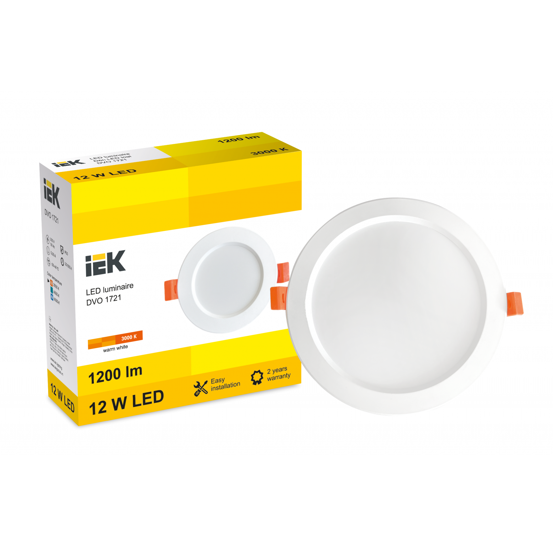 LED DVO 1721 12W 3000K IP20 IEK