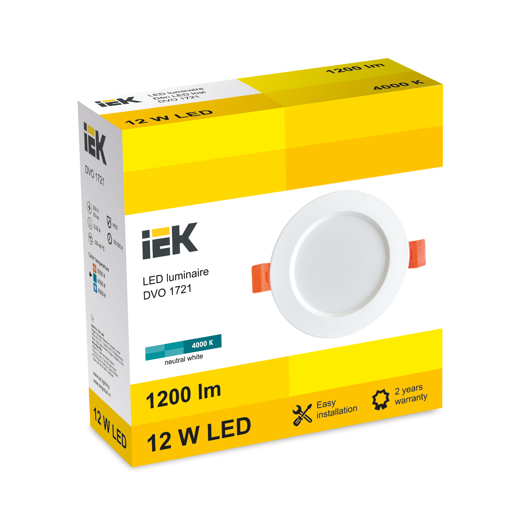 LED DVO 1721 12W 4000K IP20 IEK
