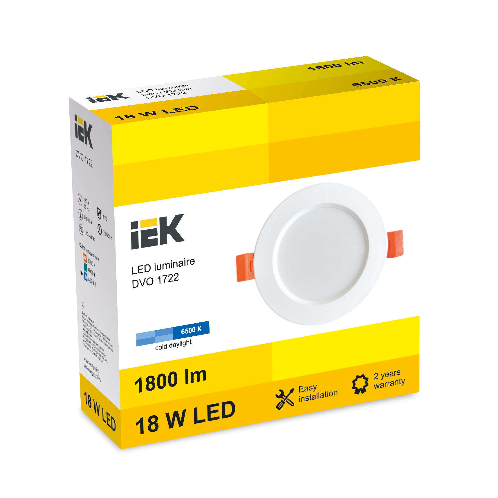 LED DVO 1721 12W 6500K IP20 IEK
