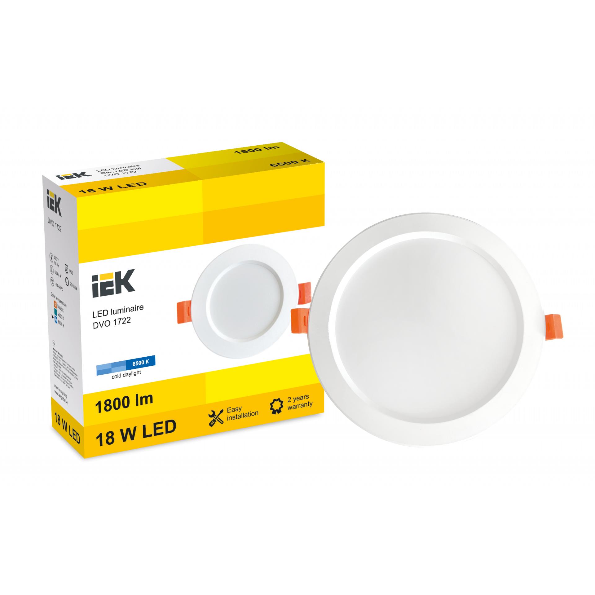 LED DVO 1722 18W 6500K IP20 IEK
