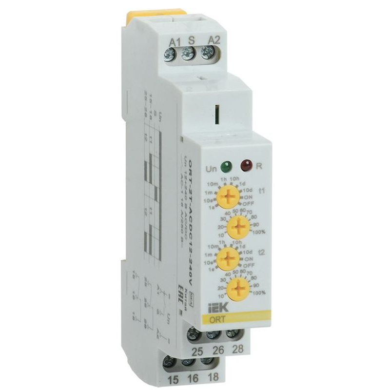 Реле времени ORT 2 контакта 2 уставки 12-240В AC/DC IEK