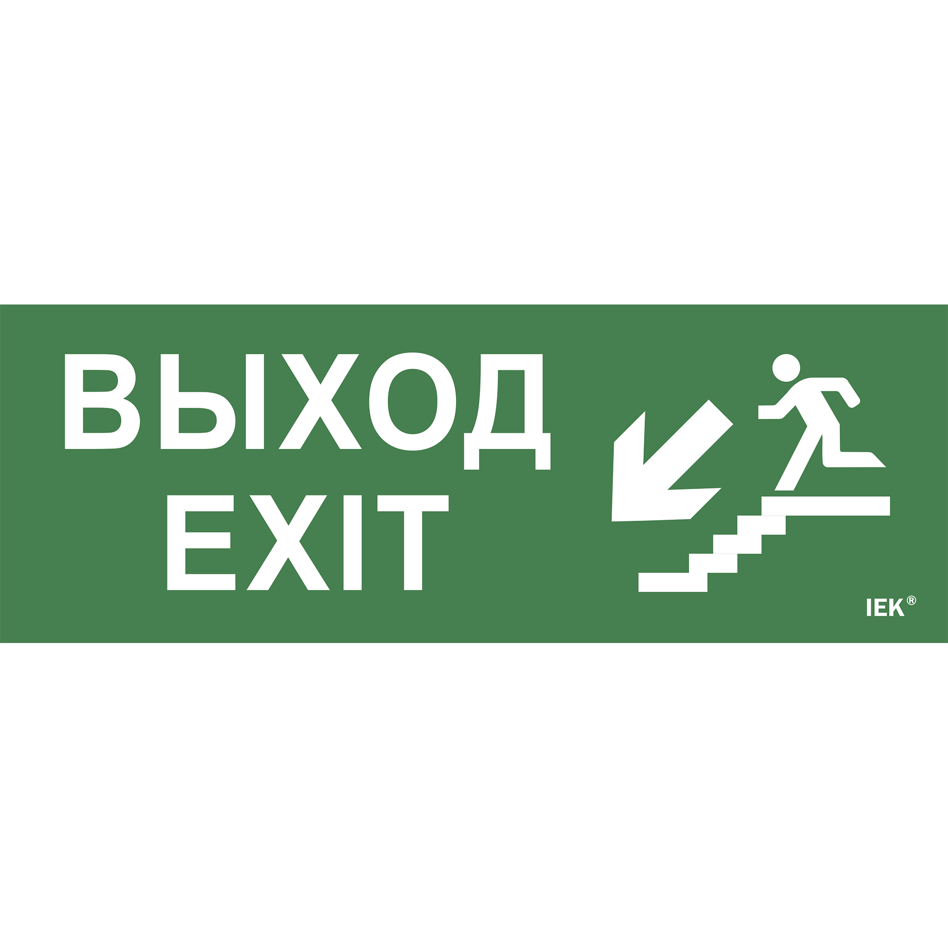 Этикетка самоклеящаяся 280х100мм Выход/лестница вниз/фигура IEK