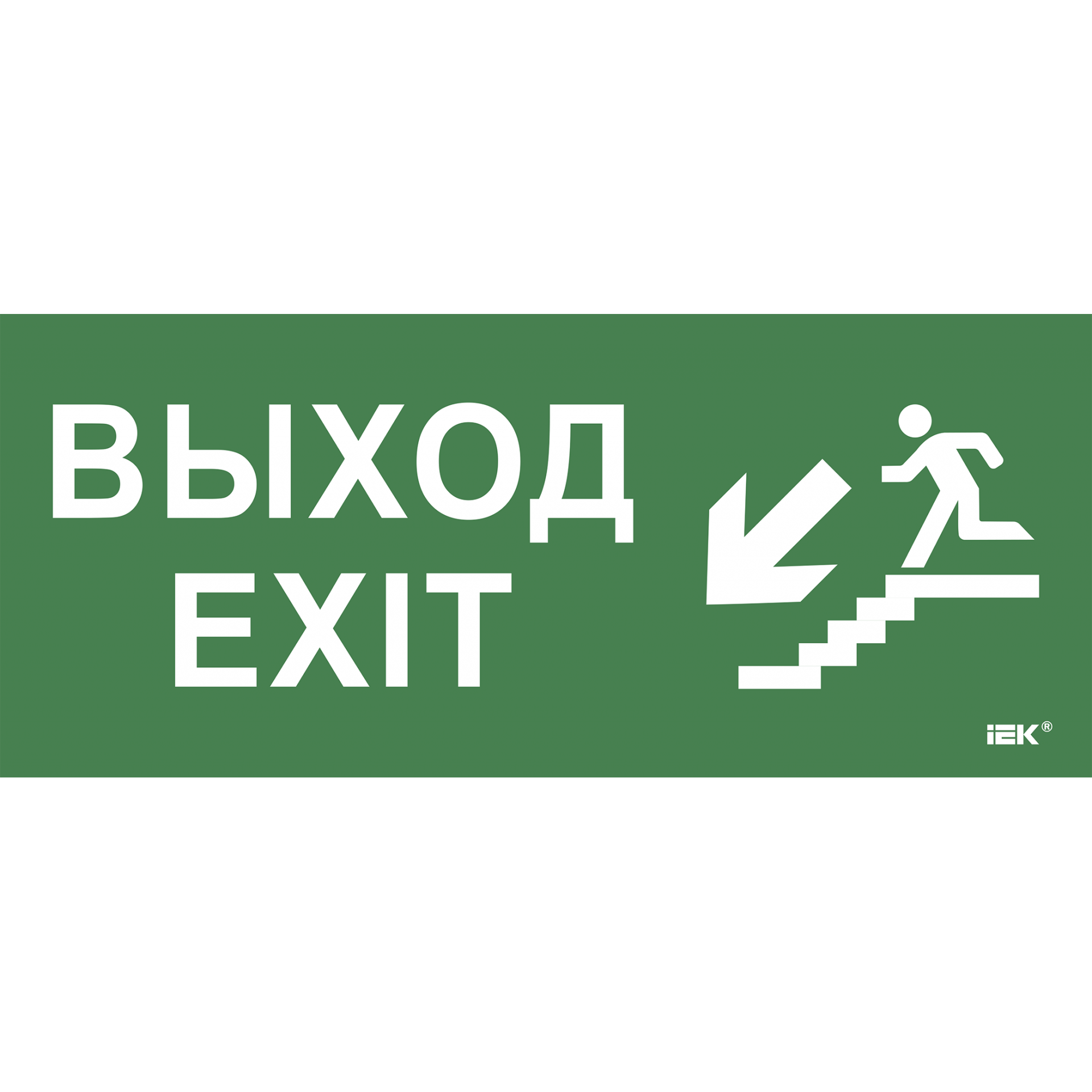Этикетка самоклеящаяся 330х140мм Выход/лестница вниз/фигура IEK