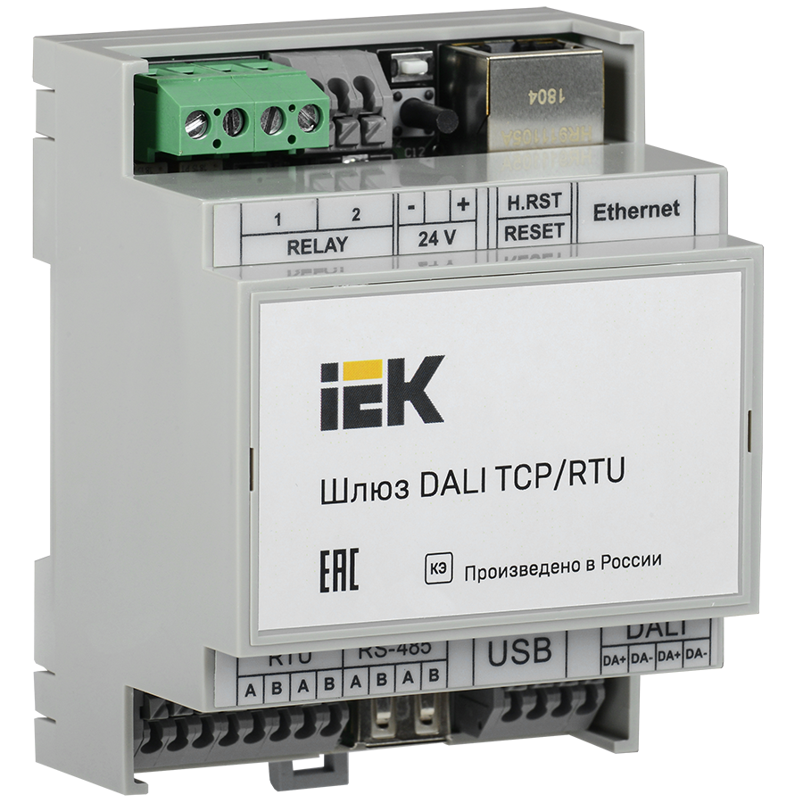 Шлюз DALI с подключением TCP/RTU на 64 устройства IEK
